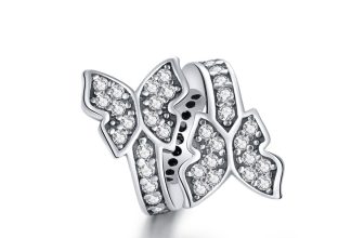 Talisman din argint Two Shiny Butterflies