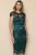 Rochie de ocazie MBG din broderie de culoare verde