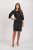 Rochie office neagra cu aspect petrecut si cordon detasabil