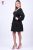 Rochie casual clos cu maneca lunga si cordon la talie