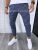 Pantaloni barbati casual regular fit bleumarin in carouri B1589 F7-5