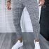 Pantaloni barbati casual regular fit gri in carouri B1703 O2-3.2