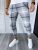 Pantaloni barbati casual regular fit gri in carouri B1898 F2-5.1