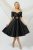 Rochie de ocazie neagra in clos confectionata din material fluida