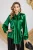 Bluza dama verde cu esarfa maxi si efect metalizat