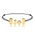 Family – Bratara personalizata snur cu pandantiv din argint membrii familiei – 3 membri