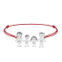 Family – Bratara personalizata snur cu pandantiv din argint placat cu aur galben 24K membrii familiei – 4 membri