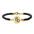 Bratara Premium din piele impletita si banut argint 925 placat cu aur galben 24K personalizat cu zodiac – Capricorn