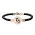 Bratara Premium din piele impletita si banut argint 925 placat cu aur galben 24K personalizat cu zodiac – Capricorn