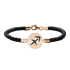 Bratara Premium din piele impletita si banut argint 925 placat cu aur Roz personalizat cu zodiac – Scorpion