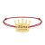 King – Bratara snur cu talisman din argint 925 placat cu aur galben 24K personalizata cu text – coroana