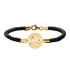 Bratara Premium din piele impletita si banut argint 925 placat cu aur Roz personalizat cu constelatii – Capricorn