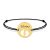 My Kid – Bratara personalizata snur cu talisman din argint 925 placat cu aur galben 24K cu nume si talpite