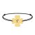 Clover – Bratara personalizata snur initiala – trifoi argint 925 placat cu aur galben 24K
