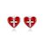 Cercei din argint Cross Red Heart