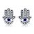 Cercei din argint Hamsa Blue Eye