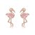 Cercei din argint Rose Gold Flamingo