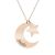 Stella – Colier din argint 925 palcat cu aur Roz personalizat – Semiluna si Stea