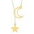 Celesta – Colier personalizat  din argint placat cu aur galben 24K – Semiluna si steluta