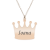 King – Colier din argint 925 placat cu aur roz personalizat cu text – coroana