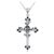 Colier din argint cu Cruce si Cristale Negre