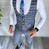 Costum barbati slim fit + Vesta albastra B5382 D3-1.4