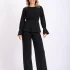 Compleu elegant format din bluza cu design deosebit si pantaloni drepti