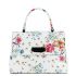 Geanta din piele naturala alba cu flori 8959 124