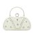 Geanta clutch crem argintiu cu perle si pietricele BME-22732 05
