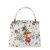 Geanta din piele natural cu imprimeu floral 8950 120 Alb