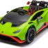 Masinuta electrica cu functie drift Lamborghini Huracan STO, putere 220W, 12V Premium, Alba