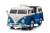 Masinuta electrica pentru copii, VW Samba Bus 70W, baterie 12V 7Ah, roti moi, scaun tapitat, culoare albastra