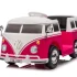 Masinuta electrica pentru copii, VW Samba Bus 70W, baterie 12V 7Ah, roti moi, scaun tapitat, culoare rosie