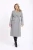 Palton gri cambrat cu slit la spate si doua randuri de nasturi metalici