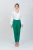 Pantaloni office/eleganti de culoare verde cu croiala conica si inchidere cu nasturi si fermoar