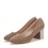 Pantofi maro deschis cu toc mic Ioana 04