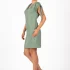 Rochie casual roz din vascoza cu maneca scurta reglabila