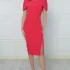 Rochie eleganta midi cu slit si pense la talie