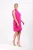Rochie eleganta fucsia cu croiala lejera si volan in lateral