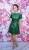 Rochie verde eleganta din brocard