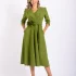 Rochie eleganta din tafta de culoare verde fistic cu fusta tip lalea