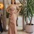 Rochie eleganta fucsia asimetrica cu volane si cordon detasabil