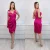 Rochie eleganta din tafta fucsia cu broderie pretioasa 3D si perle in partea superioara