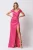 Rochie eleganta diin tafta fucsia cu slit pe picior