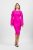 Rochie eleganta fucsia cu maneci despicate si croiala cambrata