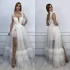 Rochie eleganta alba din tull si broderie 3D