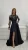 Rochie lunga din tafta neagra cu slit pe picior