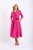 Rochie eleganta fucsia cu croiala in clos si lungime midi