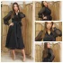 Rochie eleganta neagra cu croi in A si buzunare laterale