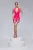 Rochie sacou fucsia cu accesorii funde din pietre